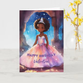 Schönes Mädchen Vollkleid Prinzessin Geburtstag Karte (Gelbe Blume)