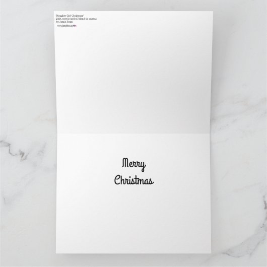 Schönes Mädchen Weihnachten 2020 Gemälde auf einem Karte (Innenseite)