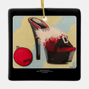 Schönes Mädchen Weihnachten 2020 Gemälde auf einem Keramikornament