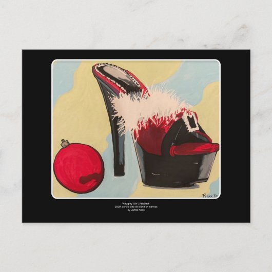 Schönes Mädchen Weihnachten 2020 Gemälde auf einem Postkarte (Vorderseite)