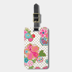 Schönes mädchenhaftes japanisches Federgebirge Gepäckanhänger