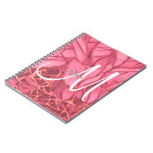 Schönes Magenta-Blütenblatt zu Monogram-Notebook Notizblock (Linke Seite)