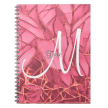 Schönes Magenta-Blütenblatt zu Monogram-Notebook