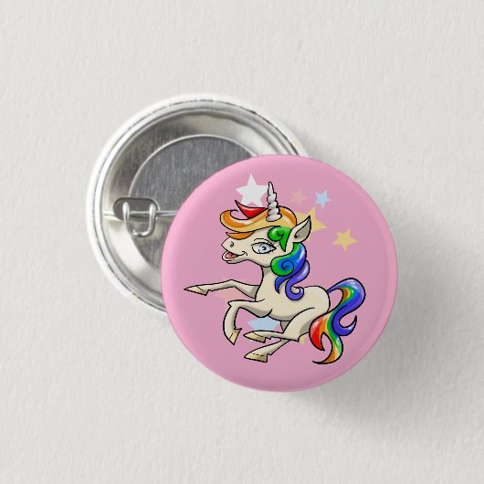 Schönes magisches Einhorn Button (Vorne & Hinten)