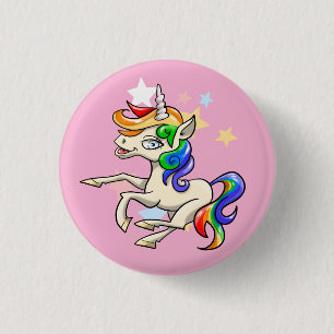 Schönes magisches Einhorn Button