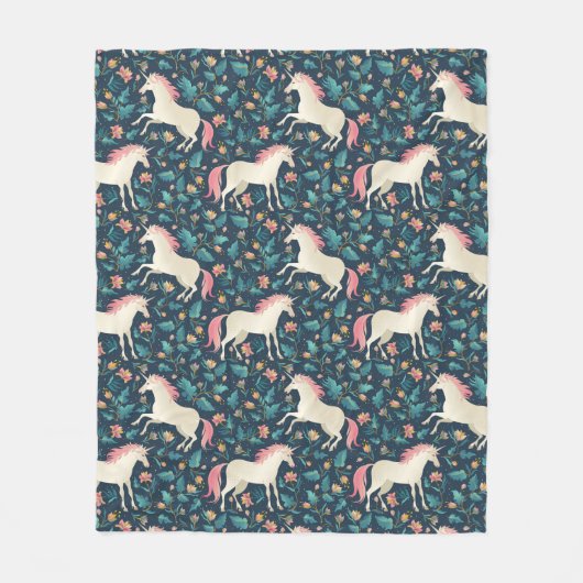 Schönes magisches Einhorn-Muster Fleecedecke (Vorderseite)