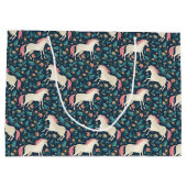 Schönes magisches Einhorn-Muster Große Geschenktüte (Rückseite)
