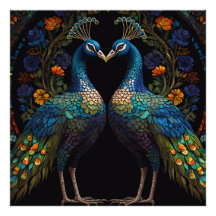 Schönes majestic Peacock Couple Cushion