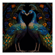 Schönes majestic Peacock Couple Cushion