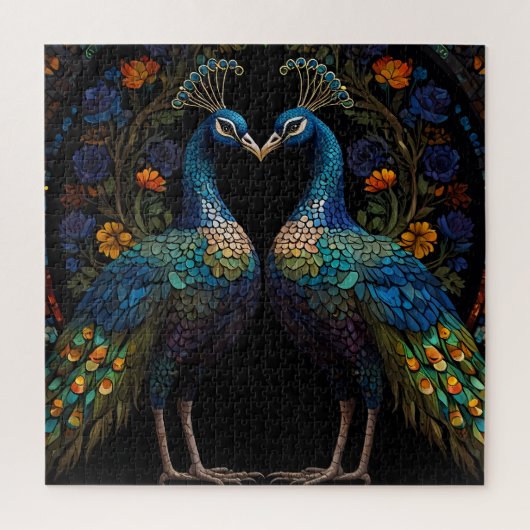 Schönes majestic Peacock Couple Cushion Puzzle (Vertikal)