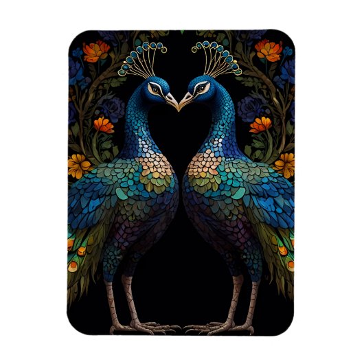 Schönes Majestic Peacock Couple Magnet (Vertikal)
