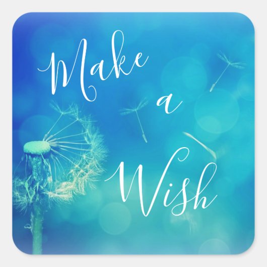 Schönes Make a Wish Lucky Dandelion Blue Sticker (Vorderseite)