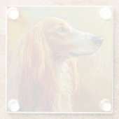 SCHÖNES MALERIEREN EINES AFGHANISCHEN HUNDHUNDES GLASUNTERSETZER (Rückseite)