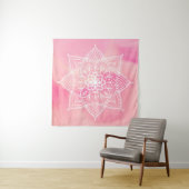 Schönes Mandala auf rosa Hintergrund Tapestry Wandteppich (Beispiel (Horizontal))
