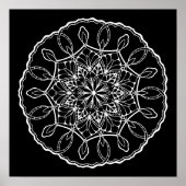 Schönes Mandala Black Background Coloring Poster (Vorne)