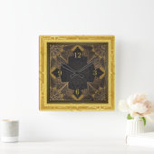 Schönes Mandala-Gold Quadratische Wanduhr (Zuhause)