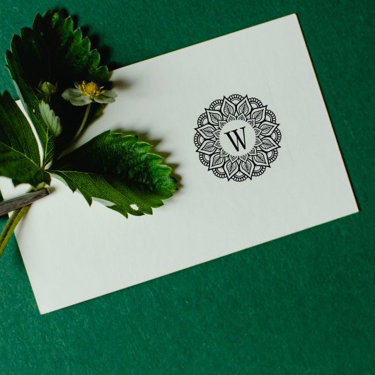 Schönes Mandala-Monogramm Gummistempel