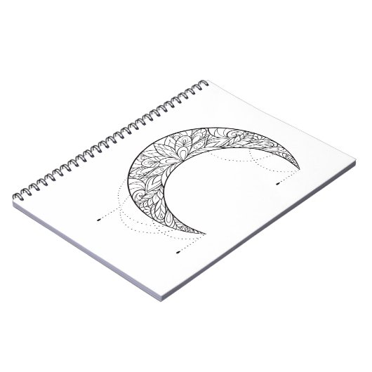 Schönes Mandala Moon Design Pattern Notizblock (Linke Seite)
