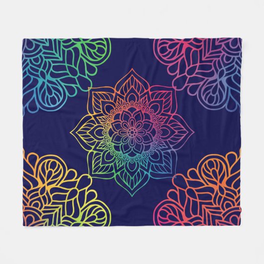 Schönes Mandala Print Fleece Blanket (Vorderseite (Horizontal))
