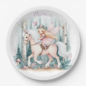 Schönes Märchen, das in einem bezaubernden Wald re Pappteller (Vorderseite)