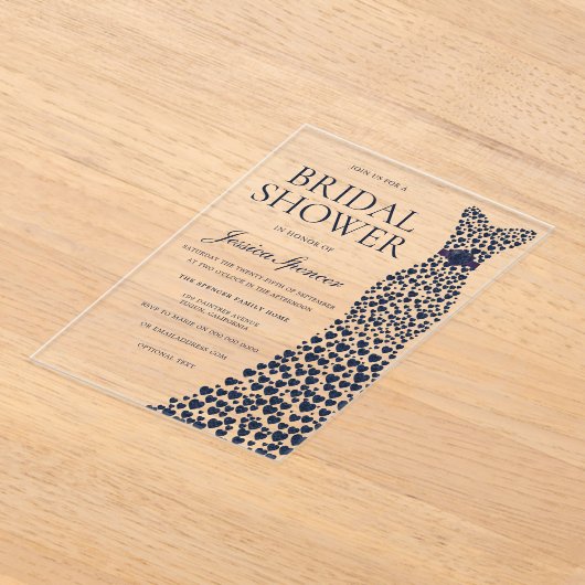 Schönes Marinekleid Elegantes Brautparty Acryleinladungen (Ablage )