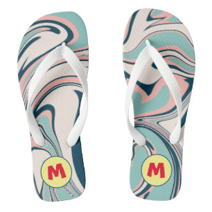 Schönes Marmor Blau Badesandalen