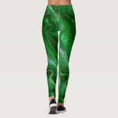 Schönes Marmormuster in Emerald Green Leggings (Rückseite)