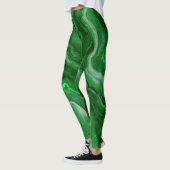Schönes Marmormuster in Emerald Green Leggings (Links)