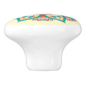 Schönes, marokkanisches Kunstdesign in Mandala Keramikknauf (Seitenansicht)