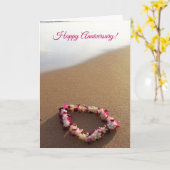 Schönes Maui Lei am Strand Karte (Gelbe Blume)