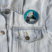 Schönes Meer Otter Niedliches blaues Wasser Button (Beispiel)