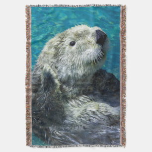 Schönes Meer Otter Niedliches blaues Wasser Decke