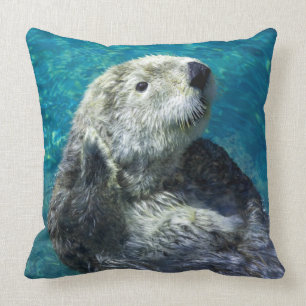 Schönes Meer Otter Niedliches blaues Wasser Kissen