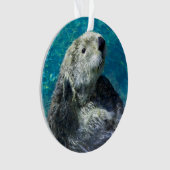 Schönes Meer Otter Niedliches blaues Wasser Ornament (Vorderseite)