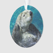 Schönes Meer Otter Niedliches blaues Wasser Ornament (Vorderseite)