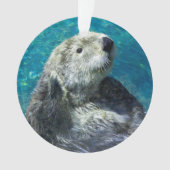 Schönes Meer Otter Niedliches blaues Wasser Ornament (Vorderseite)