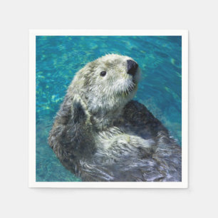 Schönes Meer Otter Niedliches blaues Wasser Serviette
