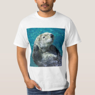 Schönes Meer Otter Niedliches blaues Wasser T-Shirt