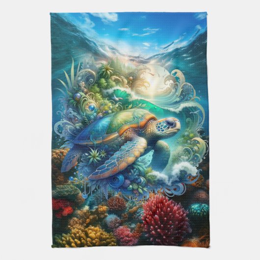 Schönes Meer Schildkröte Küchentuch (Vertikal)