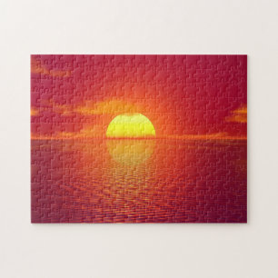 Schönes Meer Sonnenuntergang Puzzle