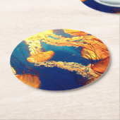 Schönes Meeresleben: Goldene Quallen Runder Pappuntersetzer (Angewinkelt)