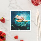 Schönes Meeresschildkröten-Meer-Unterwasserbild Serviette (Beispiel)