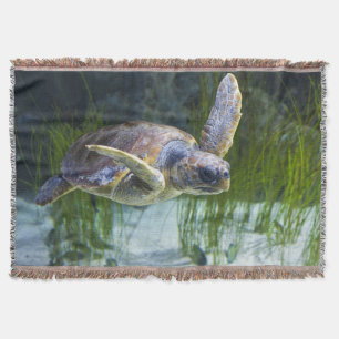 Schönes Meeresschildkrötenschwimmen Decke