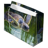 Schönes Meeresschildkrötenschwimmen Große Geschenktüte (Vorderseite Schrägansicht)