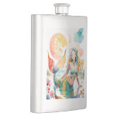 Schönes Meerjungdesign Flachmann (Rechts)