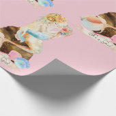 Schönes Meerjungfrau Baby Es ist ein Mädchen rosa Geschenkpapier (Ecke)