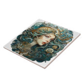 Schönes Meerjungportrait Fliese (Seite)