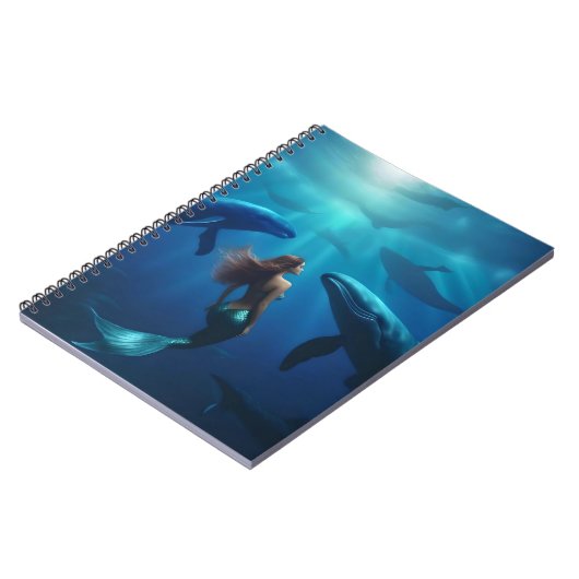 Schönes Meerjungschwimmen mit Humpbackwalen, Notizblock (Linke Seite)