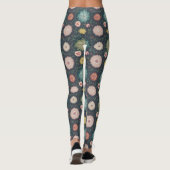 Schönes mehrfarbiges Blumenmuster Leggings (Rückseite)