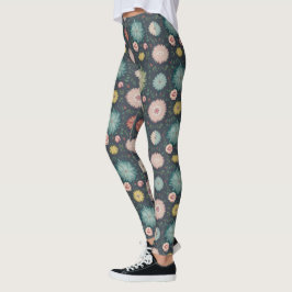 Schönes mehrfarbiges Blumenmuster Leggings